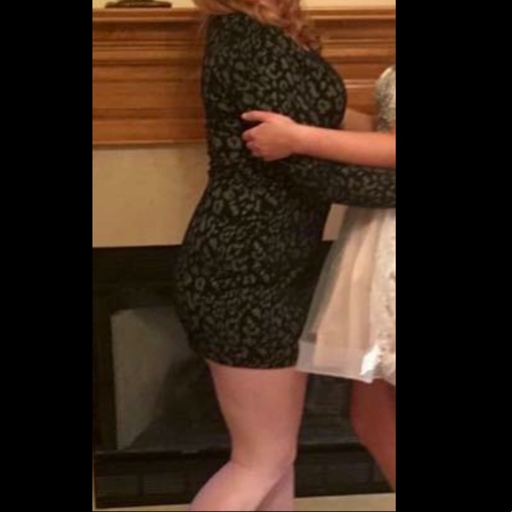 Leopard long sleeved dress